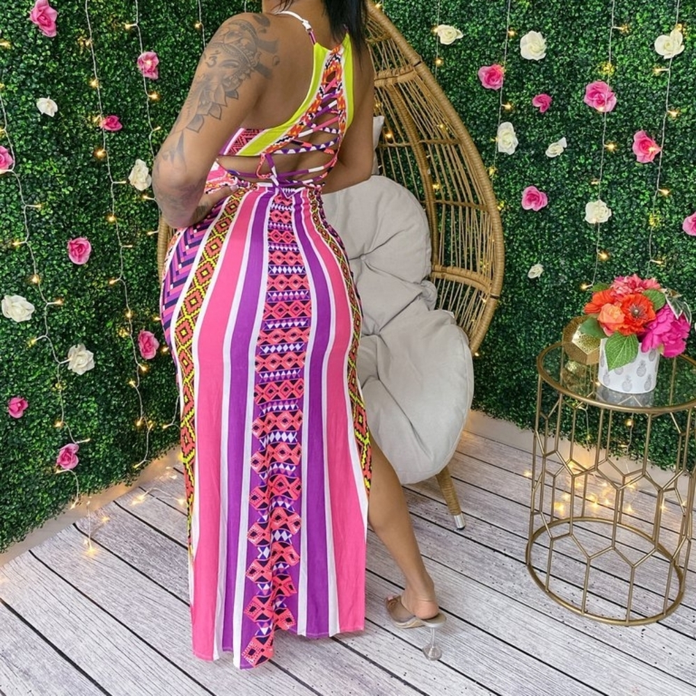 Colorful Maxi Dress - Picture 2 of 2